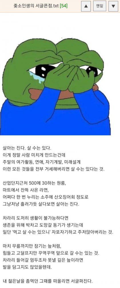 좆소인생의 서글픈 점