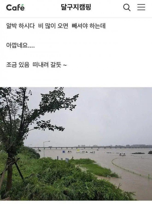 이번 폭우로 깨끗해진것