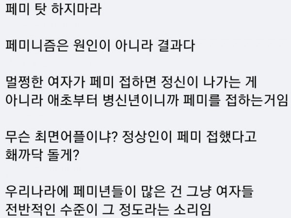 페북 페미 명언 역대급