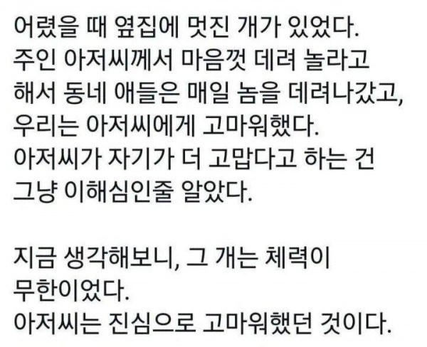 옆집 아저씨가 우리에게 고마워한 이유